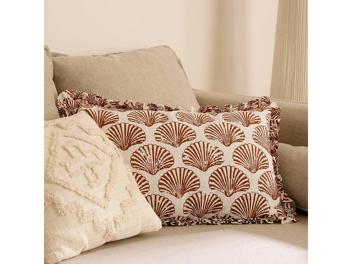 Coussin Déco "Océania" 38x58cm Terracotta