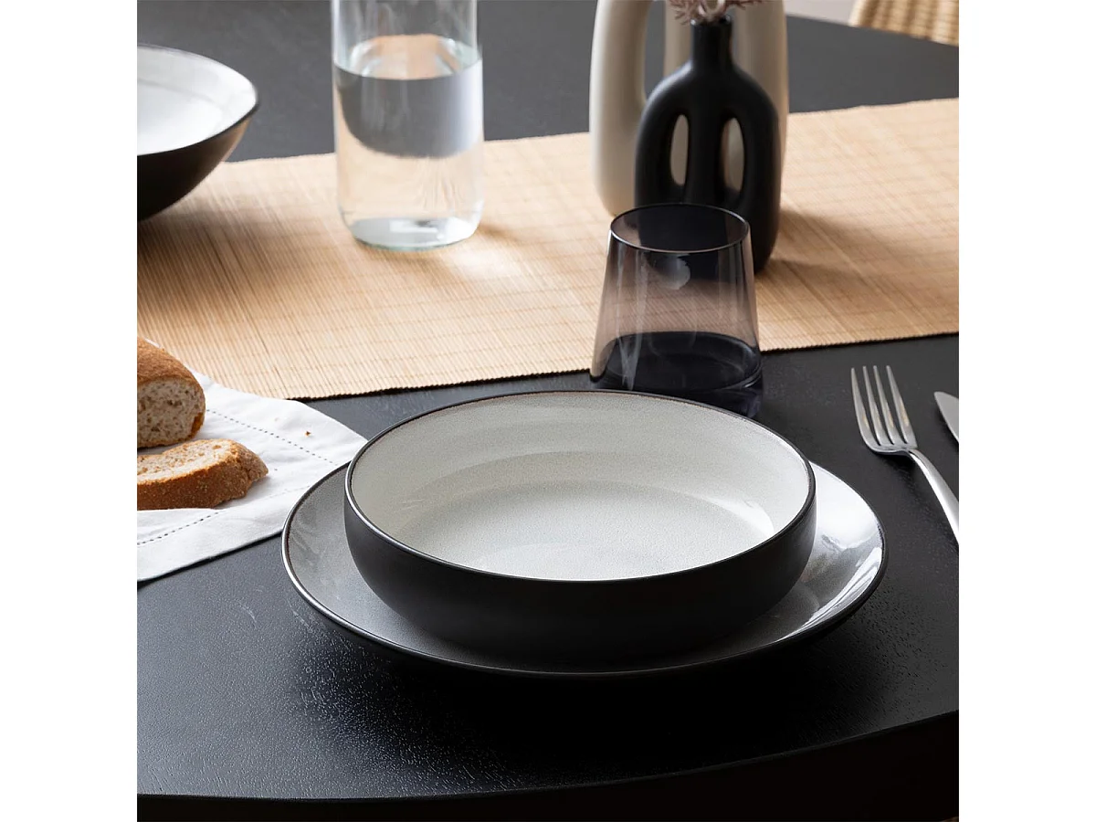 Lot de 6 Assiettes Creuses "Diane" 21cm Beige
