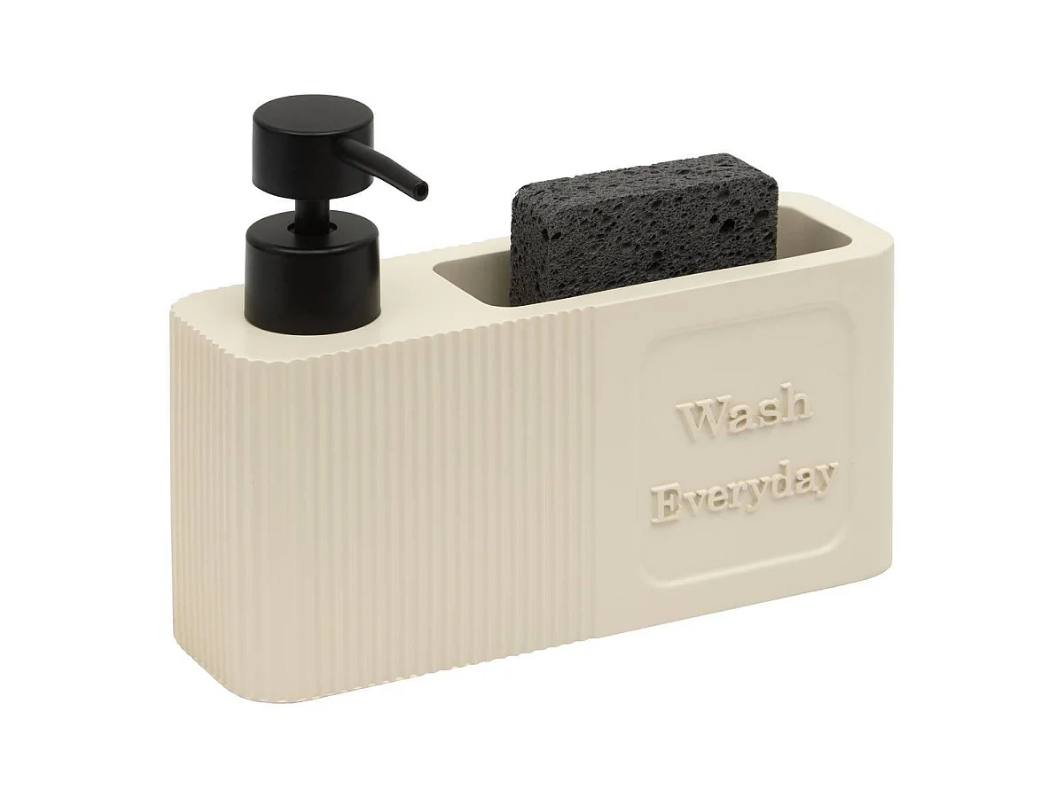 Distributeur de Savon Avec Éponge "Terra" 19cm Argile