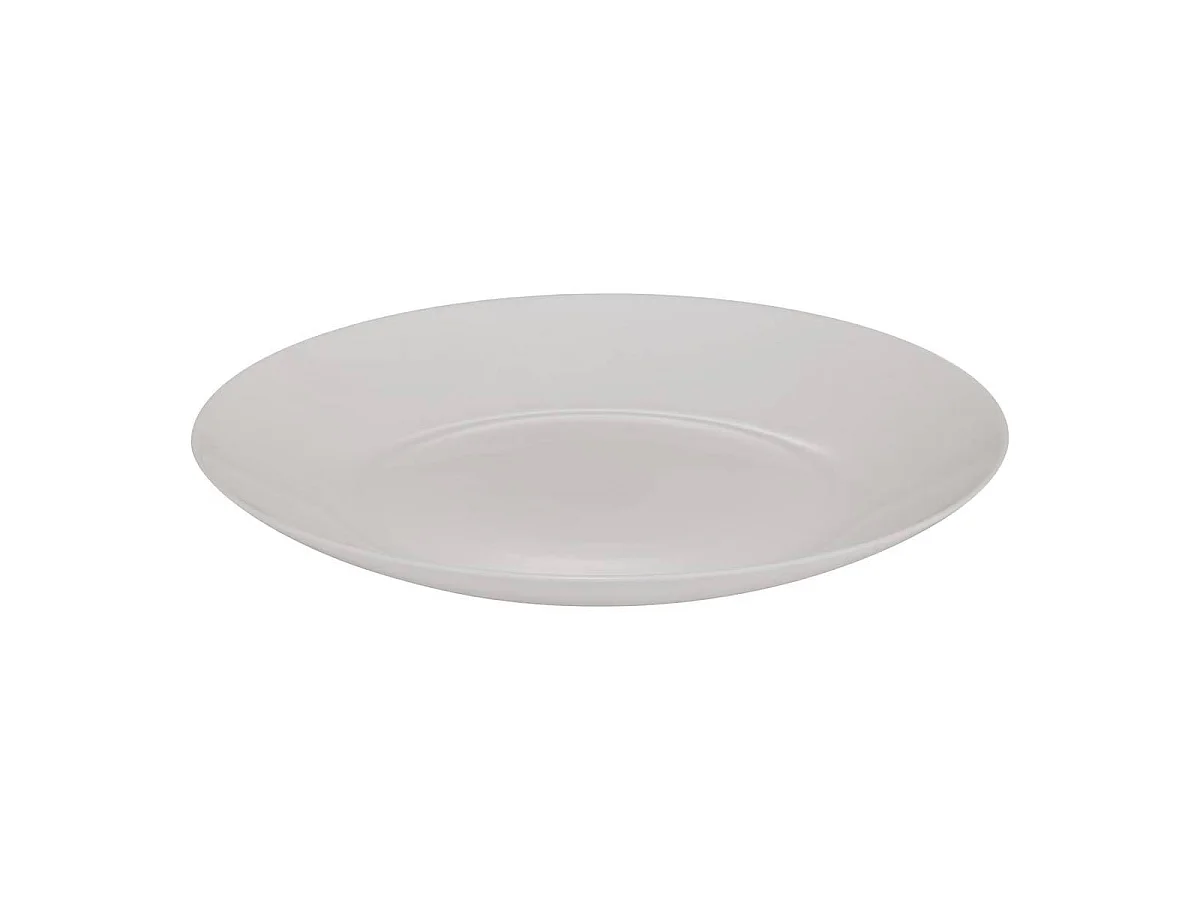 Lot de 6 Assiettes Plates en Verre "Louise" 25cm Blanc