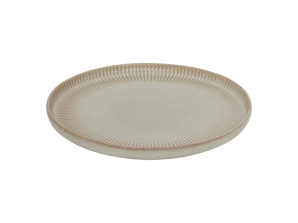 Lot de 6 Assiettes Plates "Chloe" 27cm Beige