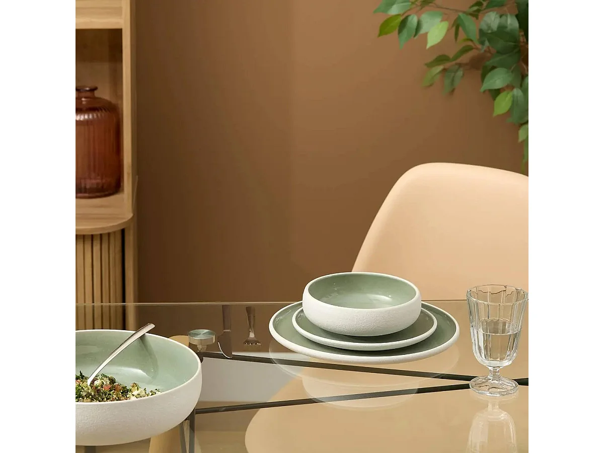 Lot de 6 Assiettes Creuses "Chiara" 16cm Vert