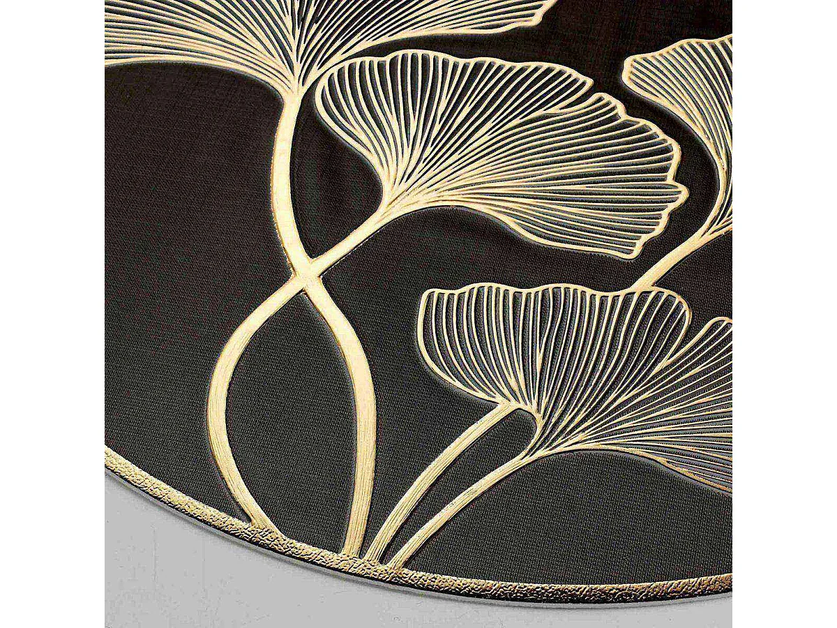 Set de Table en Relief "Ginkobello" 38cm Noir & Or