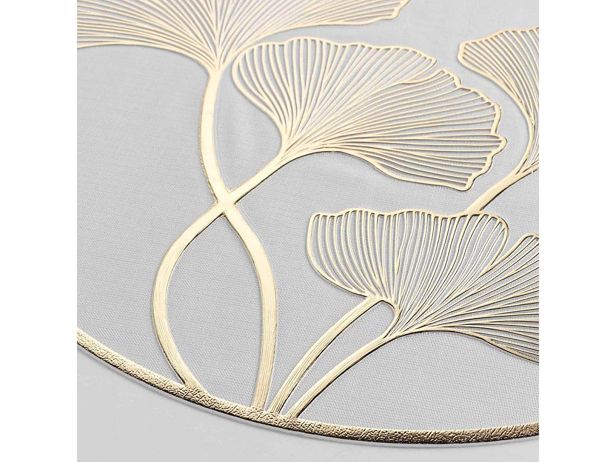 Set de Table en Relief "Ginkobello" 38cm Blanc & Or