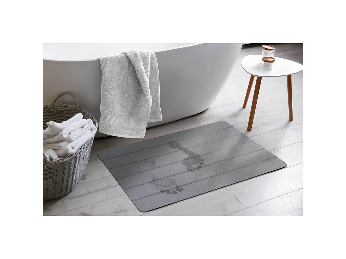 Tapis de Bain en Diatomite "Baline" 50x70cm Gris