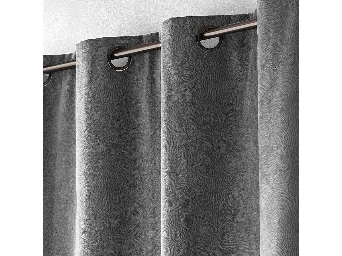 Rideau Occultant en Velours "Olympe" 140x260cm Anthracite