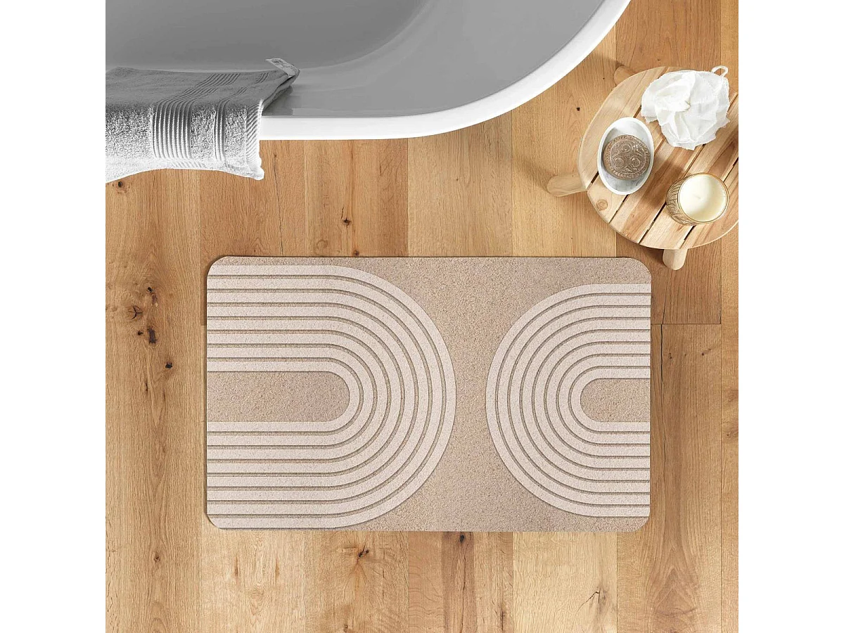Tapis de Bain Ultra-Absorbant "Adriel" 50x80cm Naturel