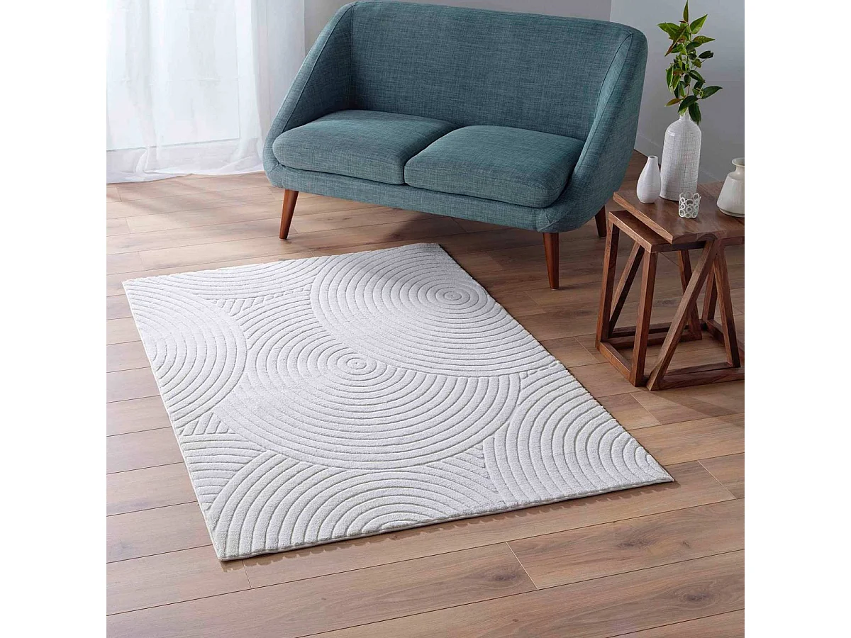 Tapis Déco Relief "Lazio" 120x170cm Naturel