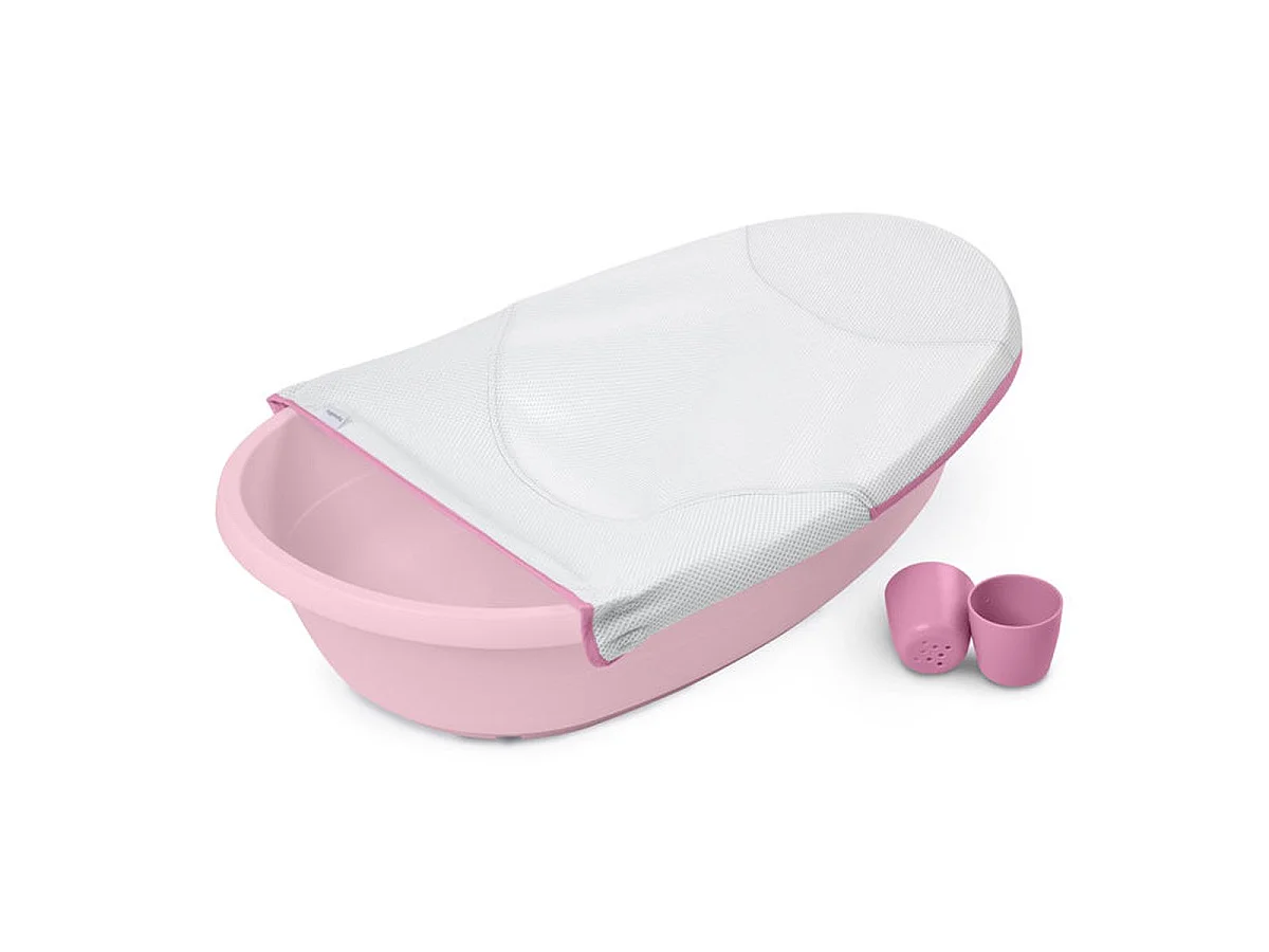 INGENUITY Baignoire évolutive 4-en-1 avec hamac en tissu et siège de maintien, Rose