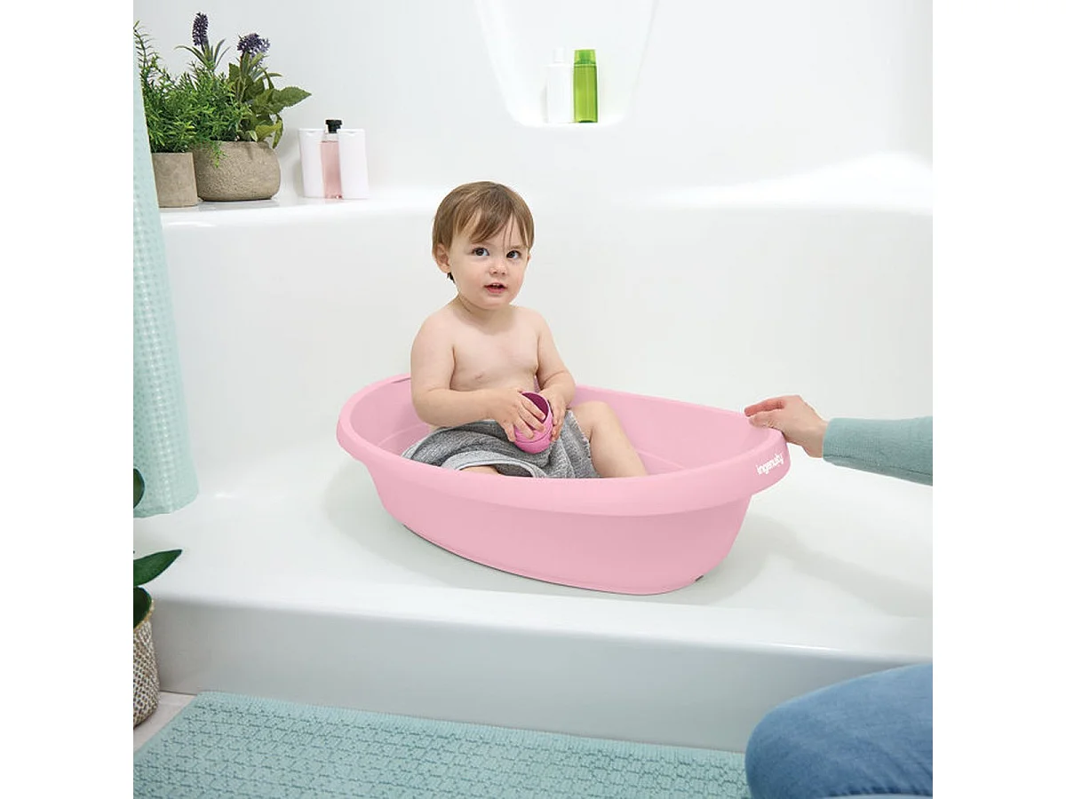 INGENUITY Baignoire évolutive 4-en-1 avec hamac en tissu et siège de maintien, Rose