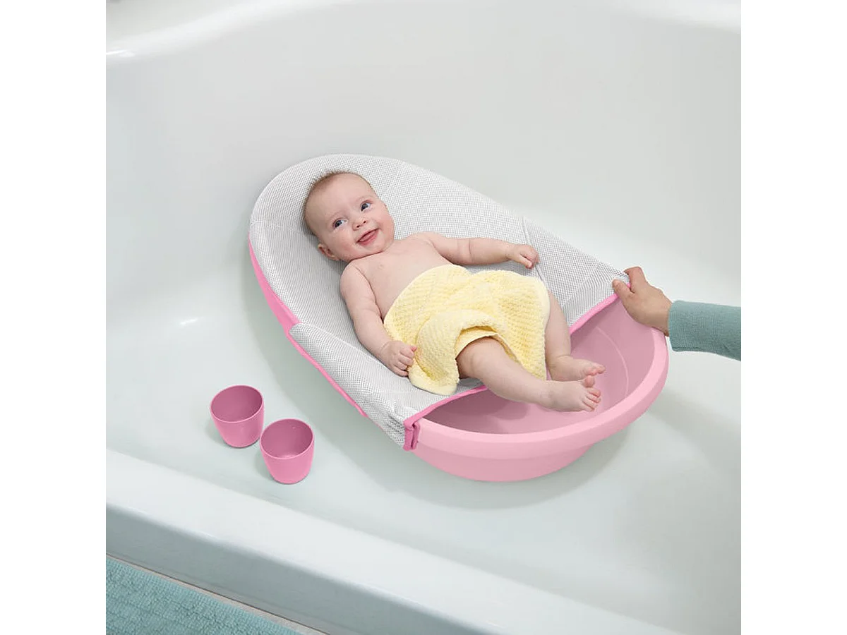 INGENUITY Baignoire évolutive 4-en-1 avec hamac en tissu et siège de maintien, Rose