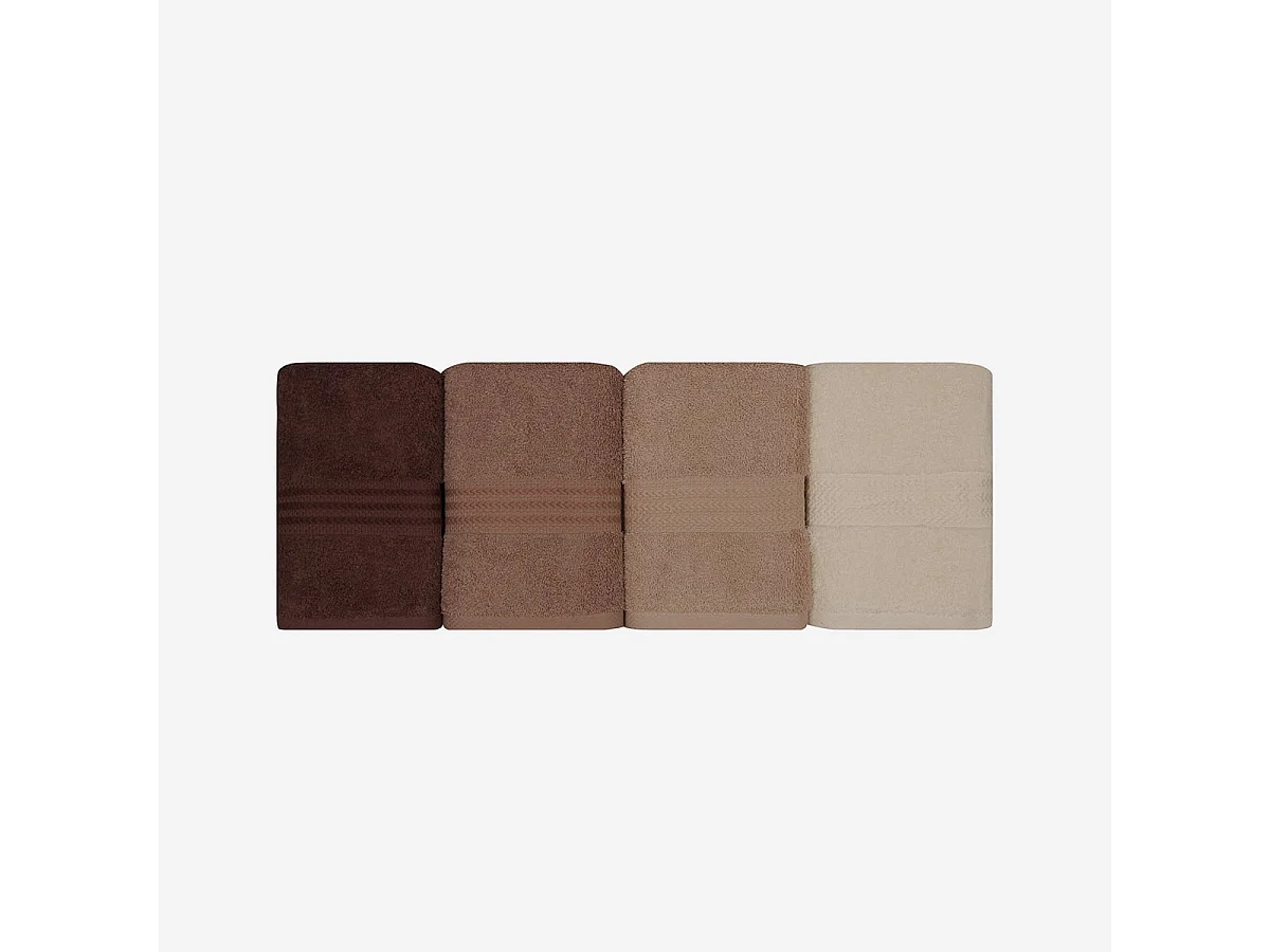 ASIR Mansion - Ensemble de 4 serviettes à main 50 x 90 cm en coton - Beige crème