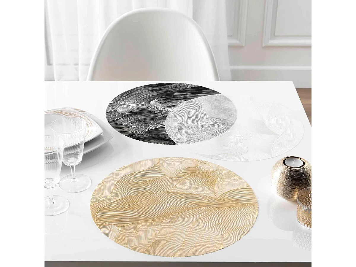 Set de Table Métallisé "Celeste" 38cm Noir