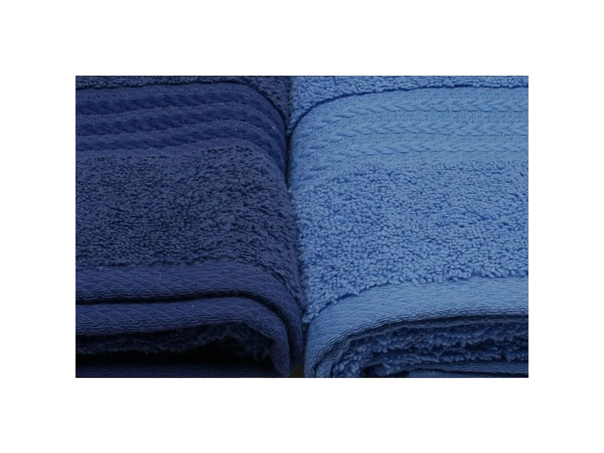 Ensemble de 4 serviettes à main 100% coton 50 x 90 cm — Tons de bleu