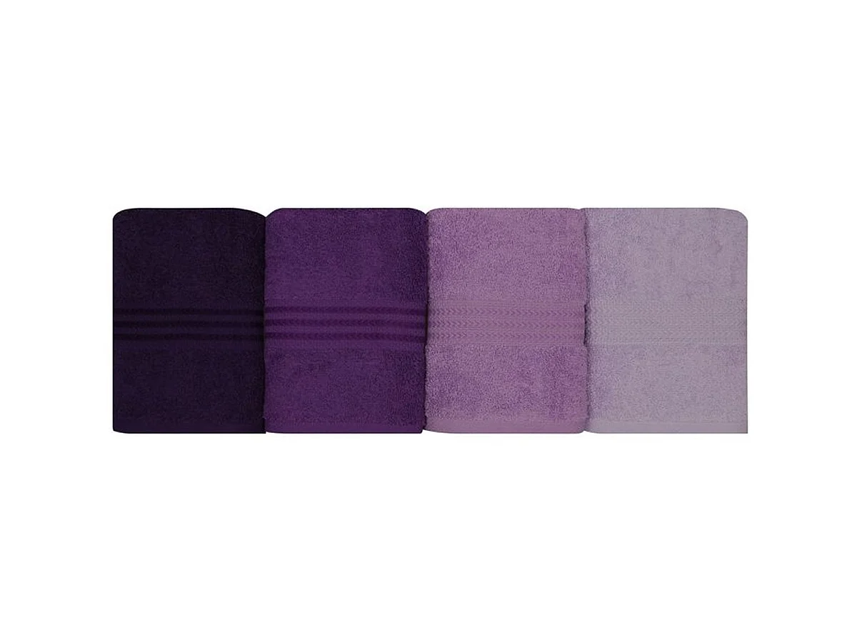 ASIR - Ensemble de 4 serviettes à main 50 x 90 cm, 500 g/m², Violet