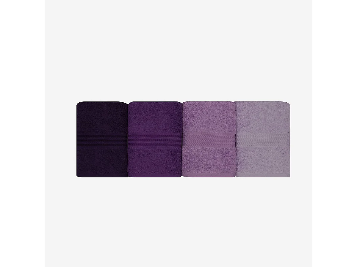 ASIR - Ensemble de 4 serviettes à main 50 x 90 cm, 500 g/m², Violet