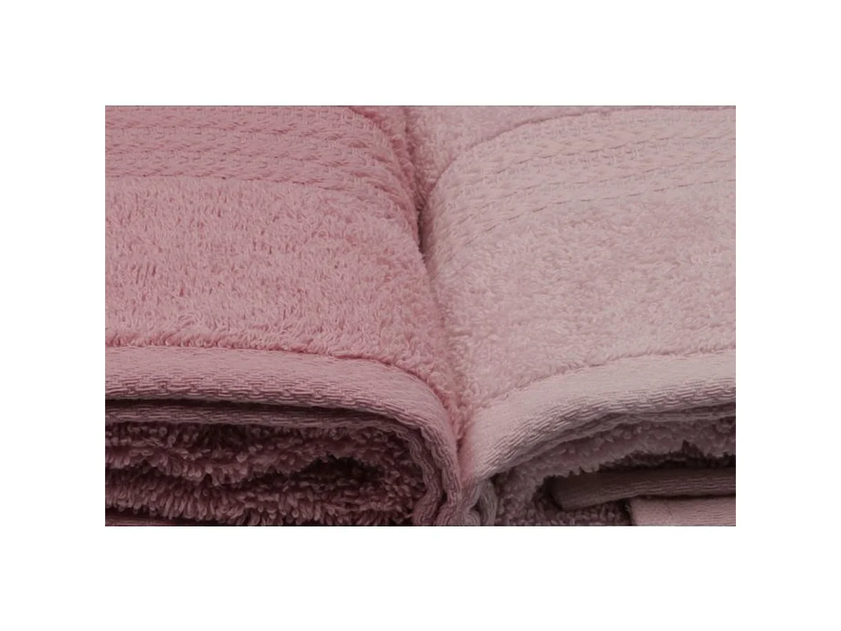 Ensemble de 4 serviettes de toilette ASIR GRUP 100% coton 50 x 90 cm - Rose clair, Rose poudré, Rose, Crème