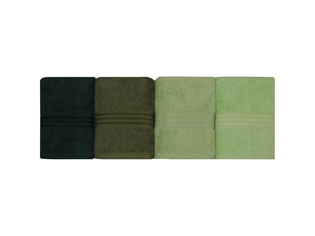 Set de 4 serviettes à main en coton 50 x 90 cm – Tons de vert