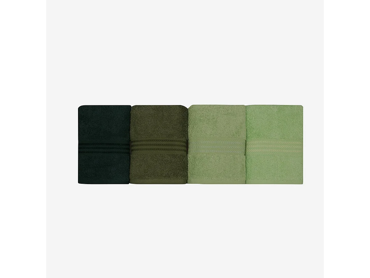 Set de 4 serviettes à main en coton 50 x 90 cm – Tons de vert