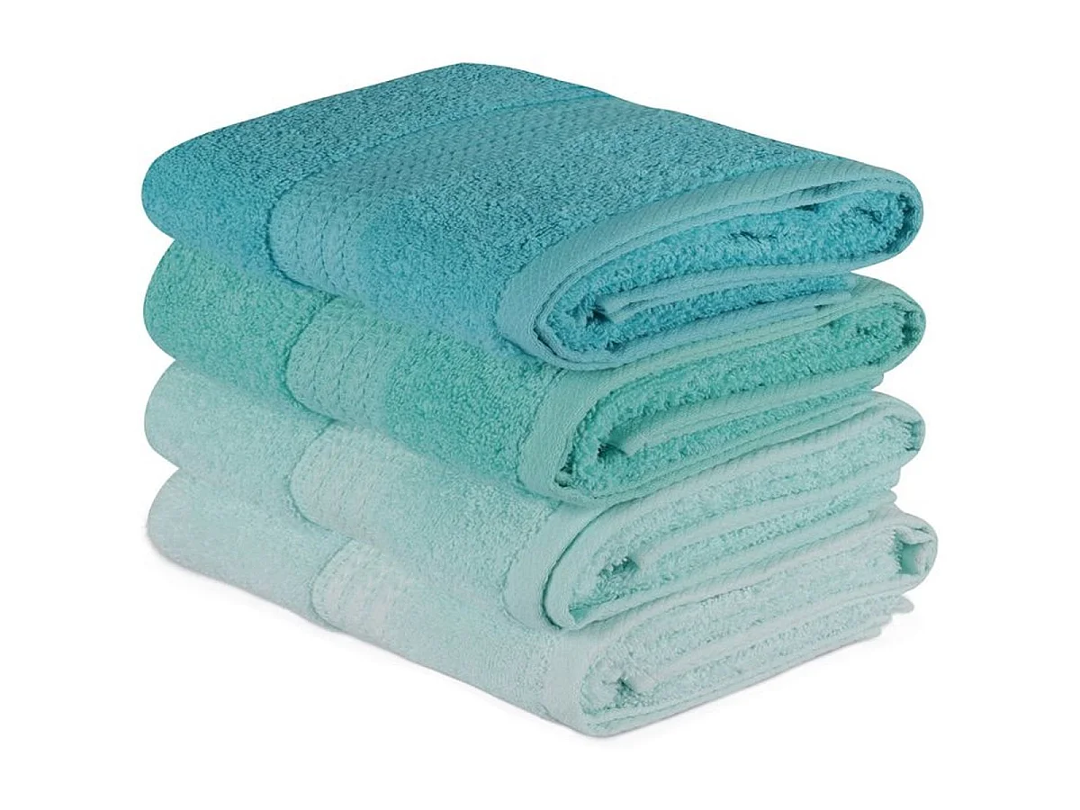 Set de 4 serviettes invité en coton 50 x 90 cm – Vert marin profond