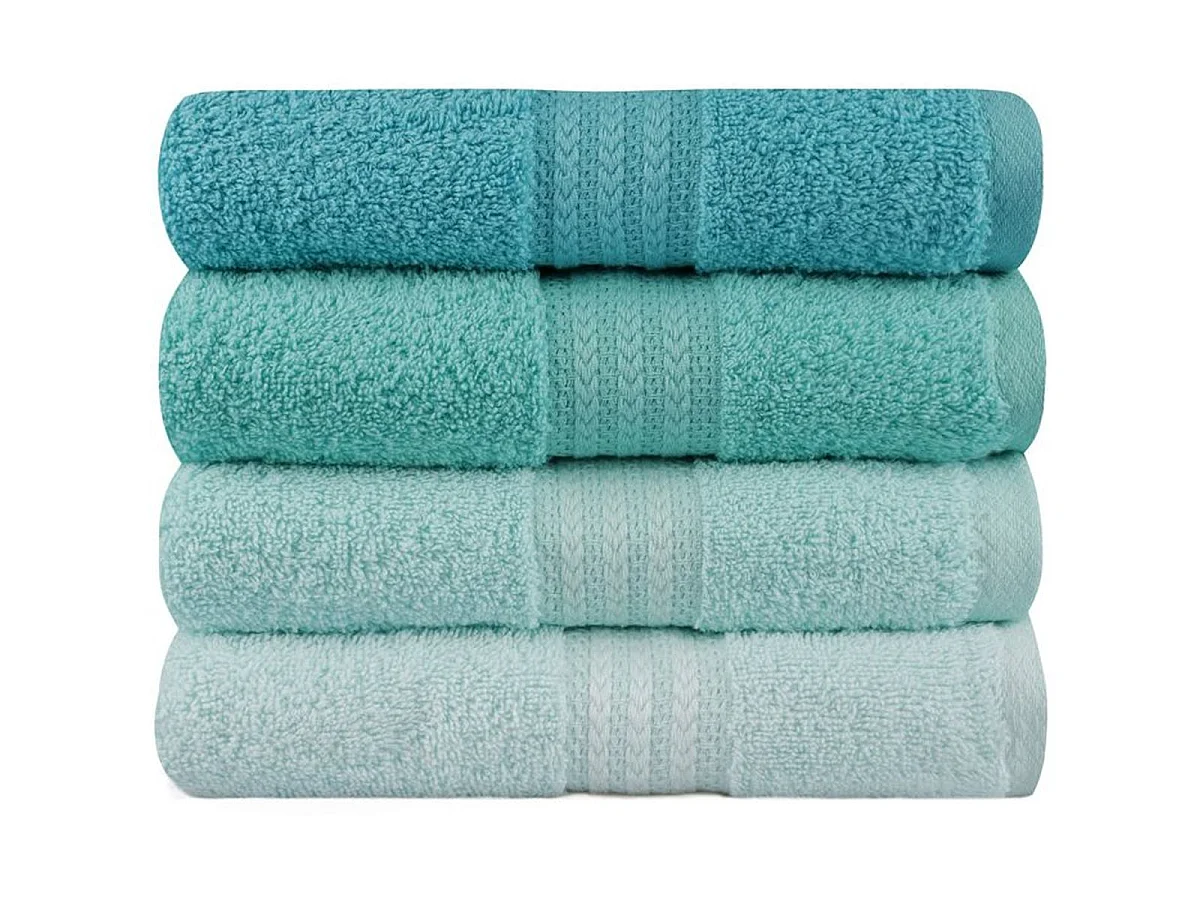 Set de 4 serviettes invité en coton 50 x 90 cm – Vert marin profond