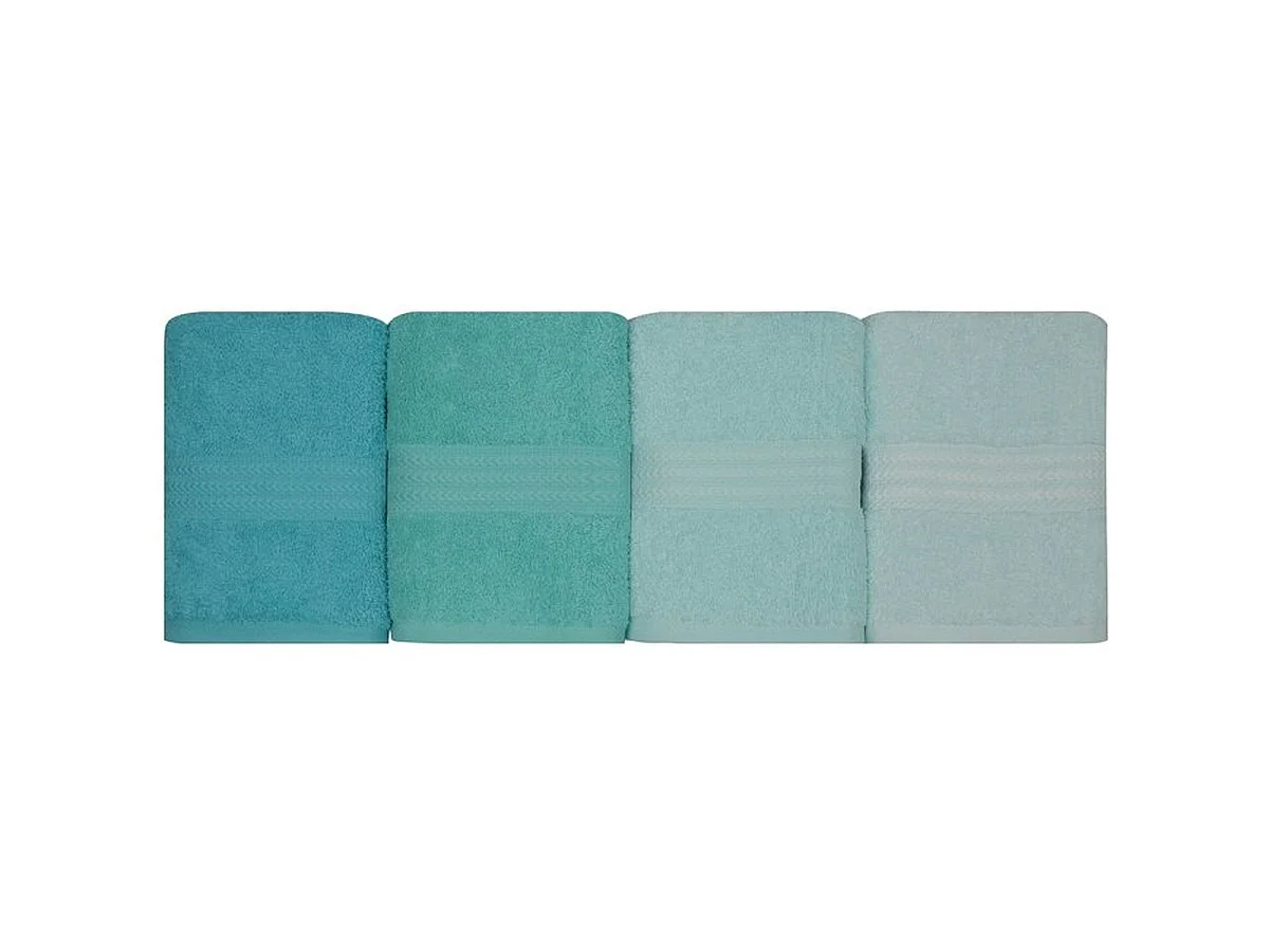 Set de 4 serviettes invité en coton 50 x 90 cm – Vert marin profond