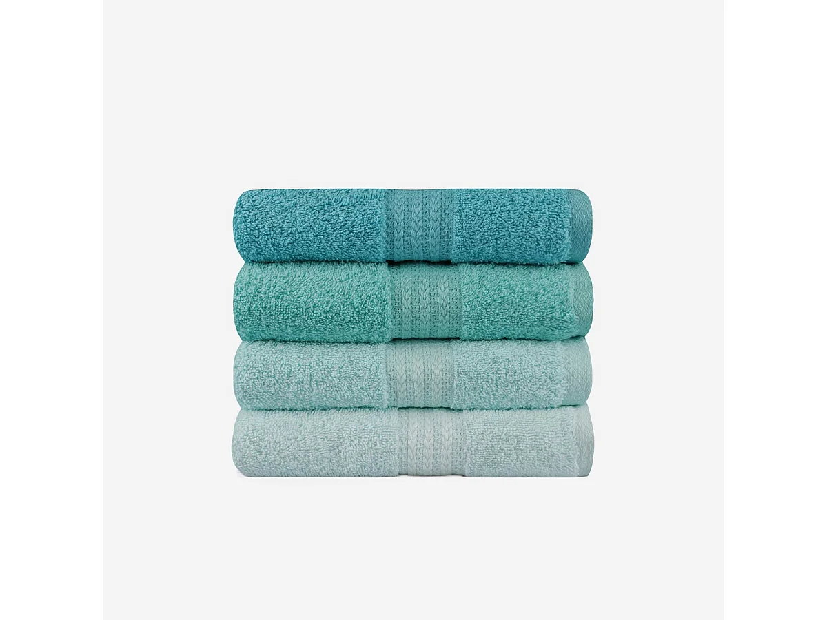 Set de 4 serviettes invité en coton 50 x 90 cm – Vert marin profond