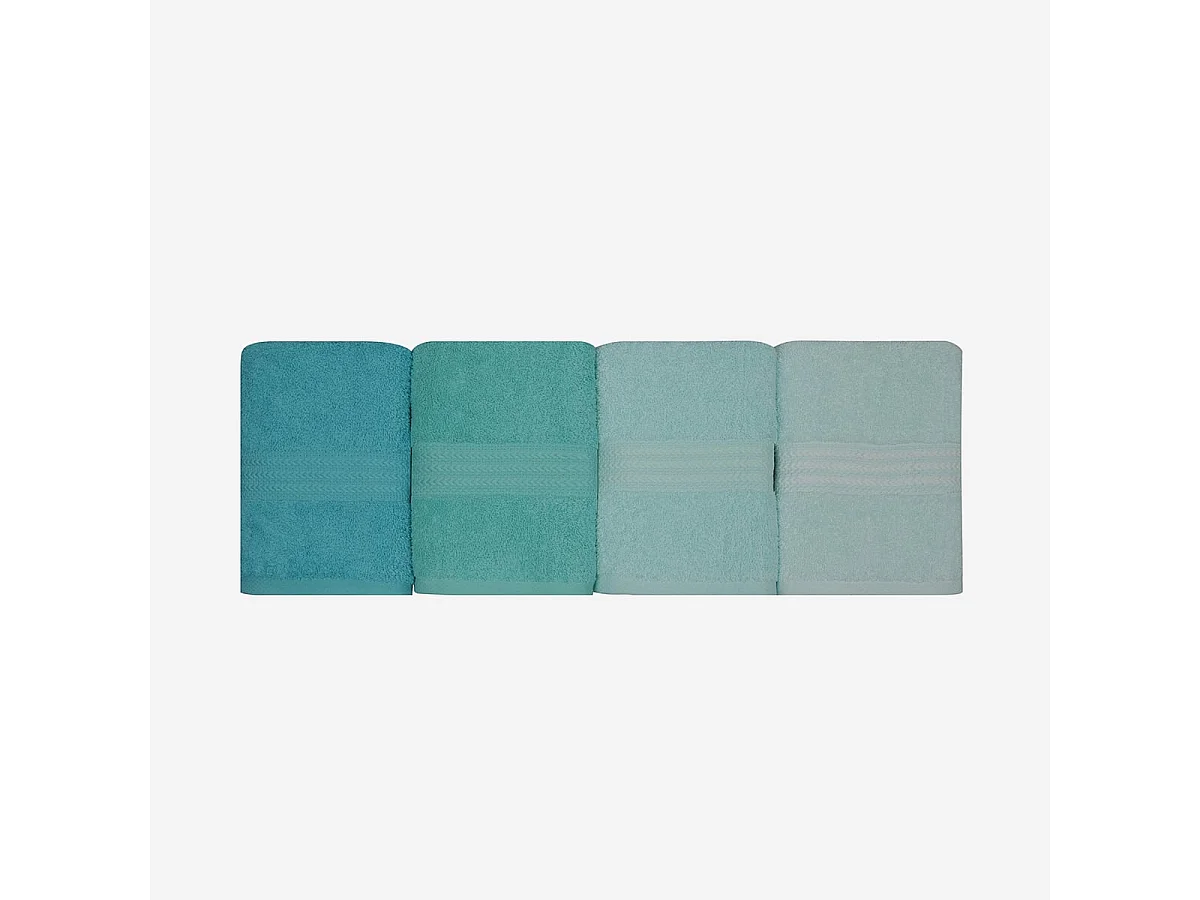 Set de 4 serviettes invité en coton 50 x 90 cm – Vert marin profond