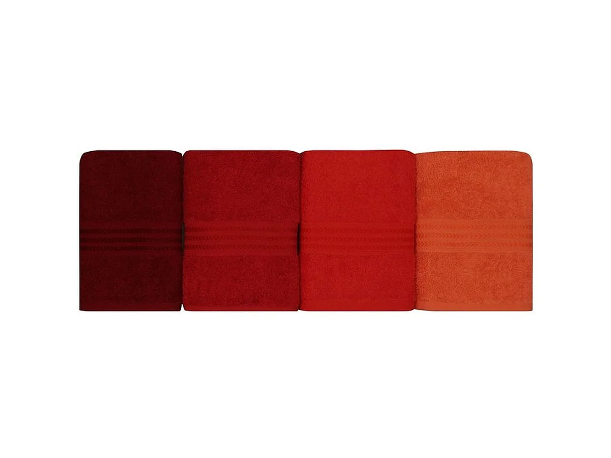 Set de 4 serviettes à main en coton 50 x 90 cm – Tons orange