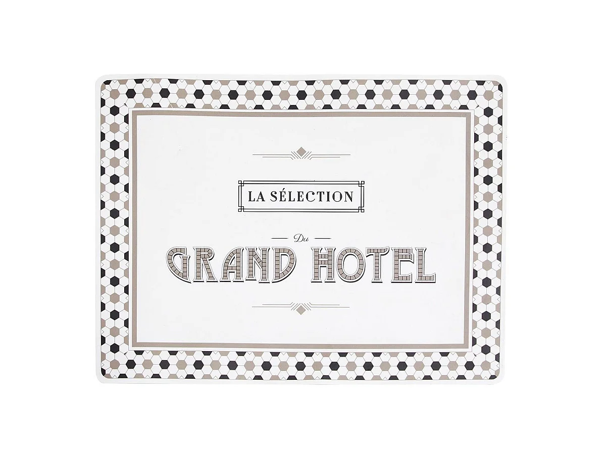 Set de Table Imprimé "Grand Hôtel" 30x40cm Blanc
