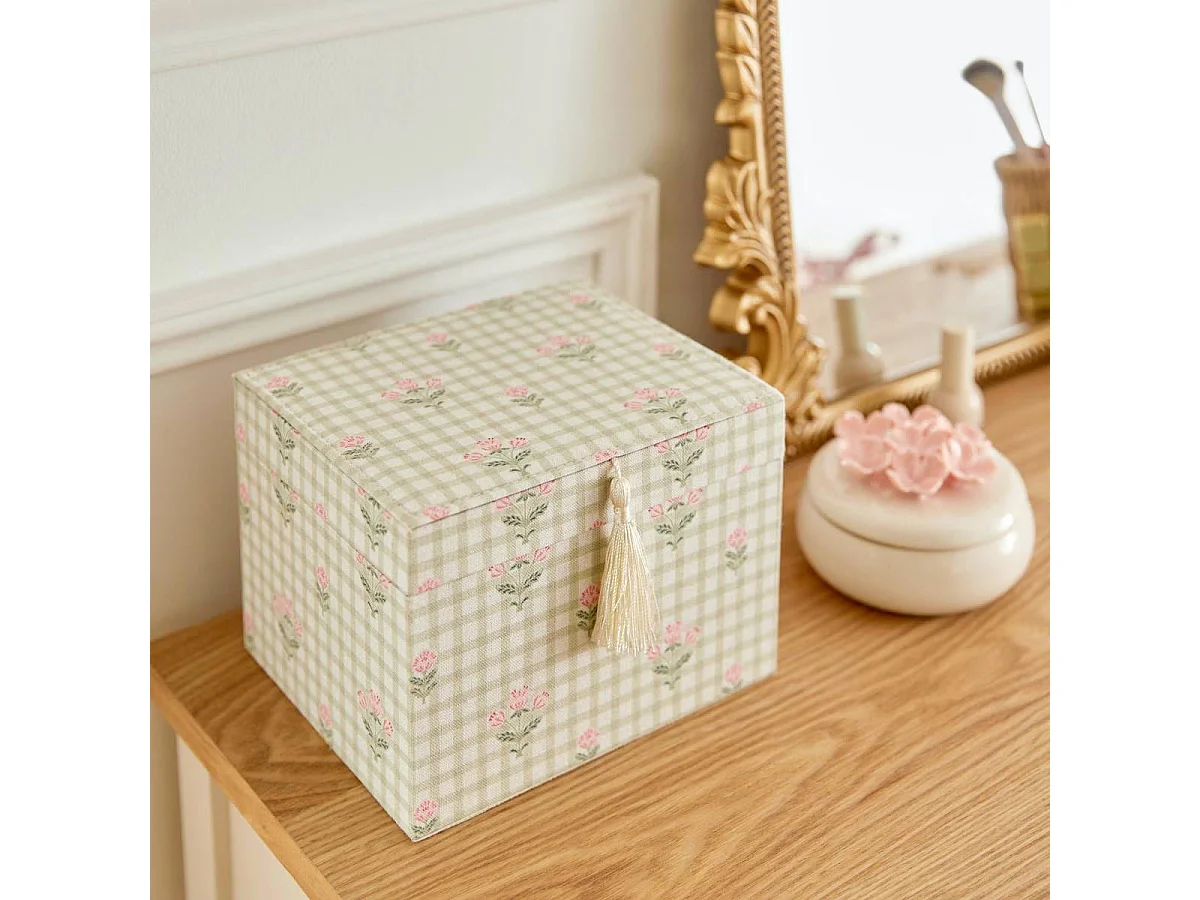 Boîte à Bijoux Déco "Bloomy" 18cm Vert