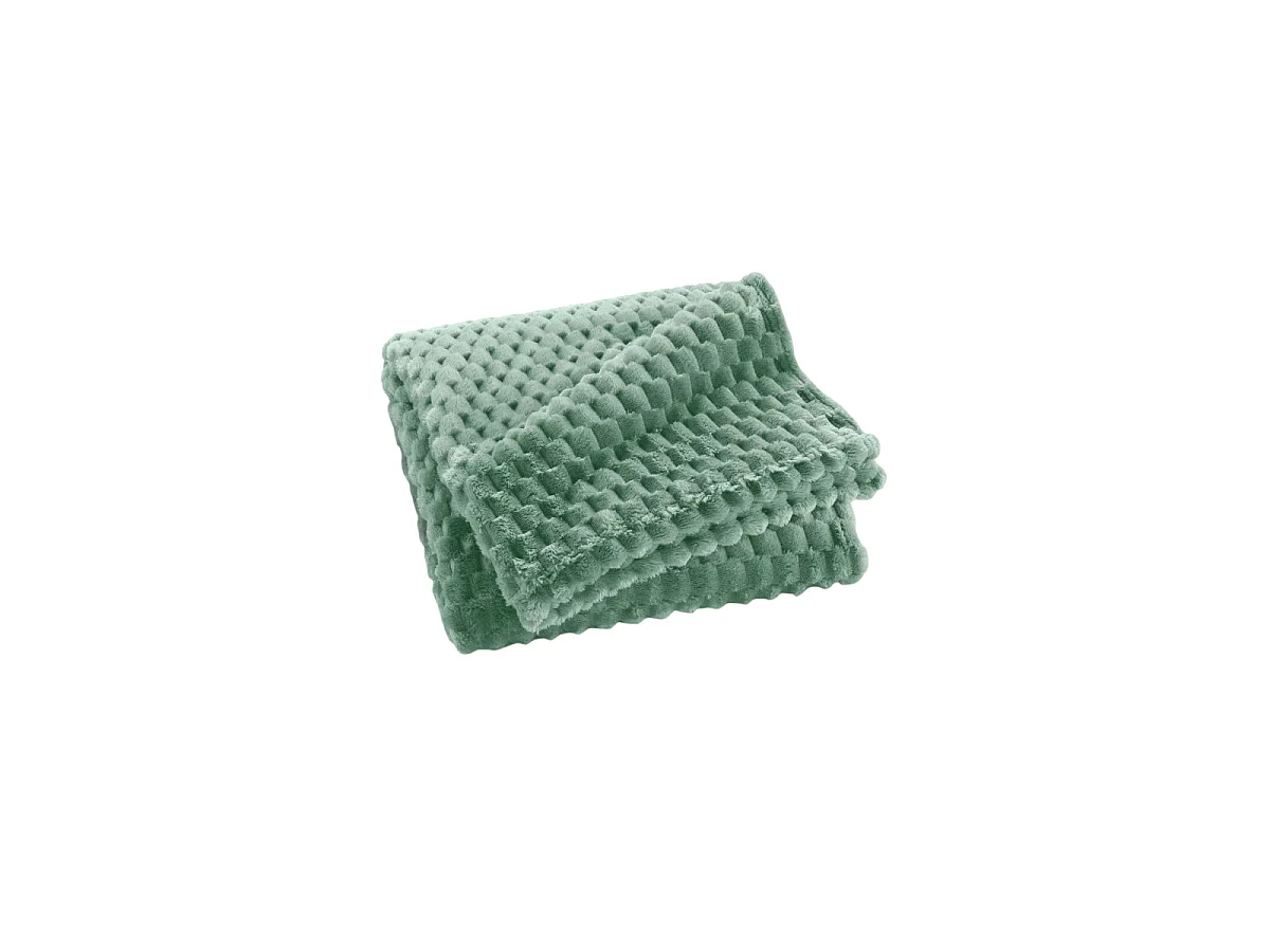 Plaid Flanelle en Relief "Mini Frosty" 125x150cm Sauge