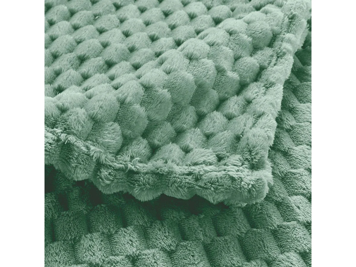 Plaid Flanelle en Relief "Mini Frosty" 125x150cm Sauge
