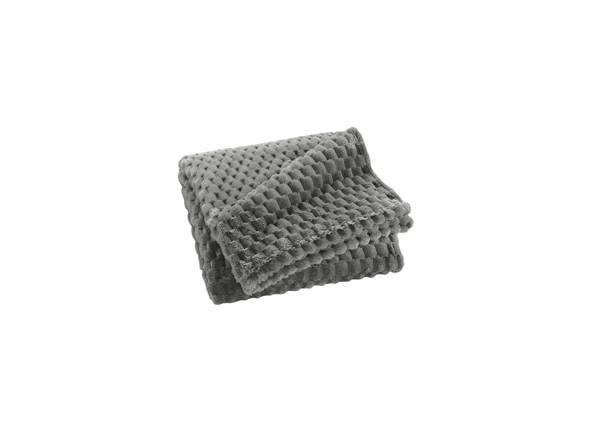 Plaid Flanelle en Relief "Mini Frosty" 125x150cm Gris