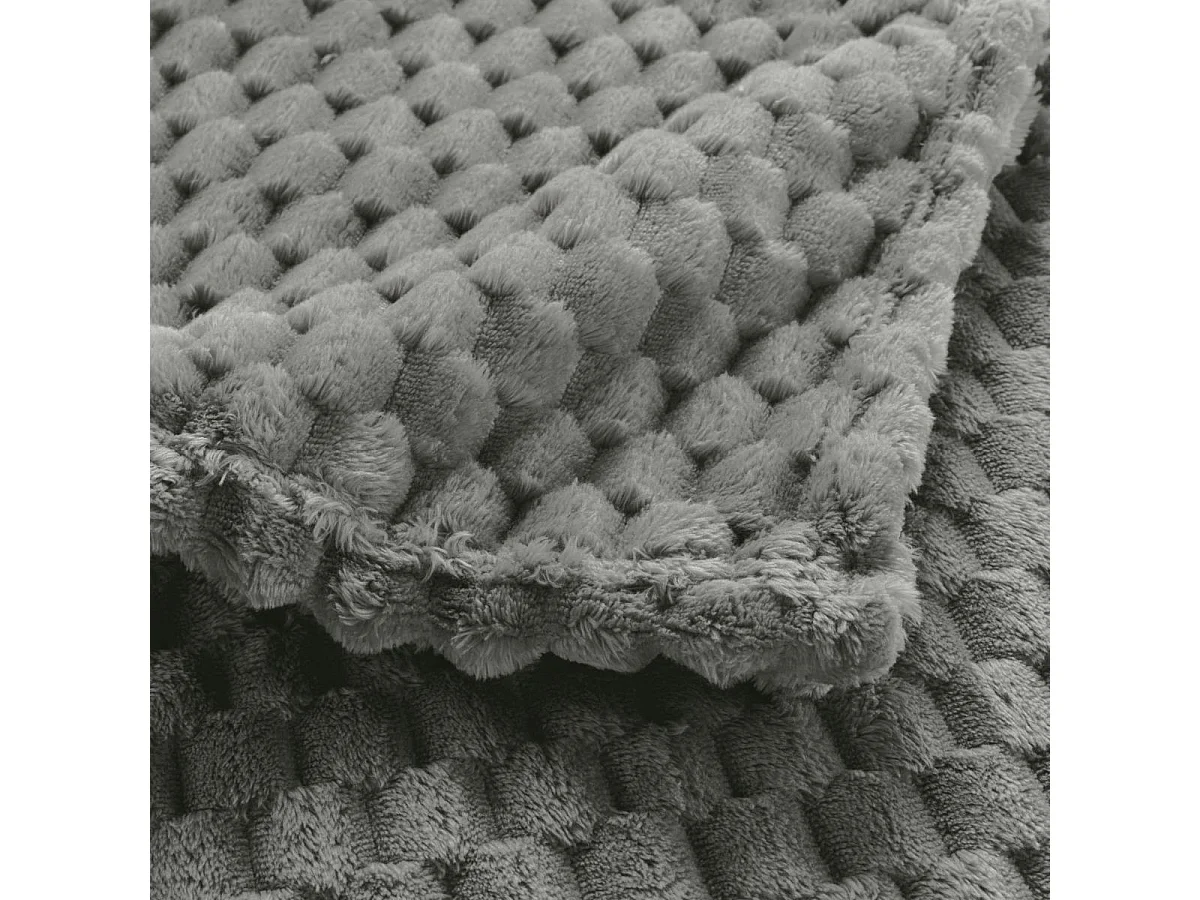 Plaid Flanelle en Relief "Mini Frosty" 125x150cm Gris