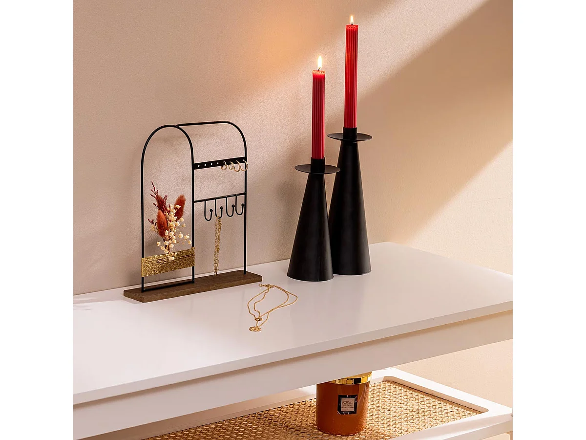 Porte-Bijoux en Métal "Automne" 26cm Noir