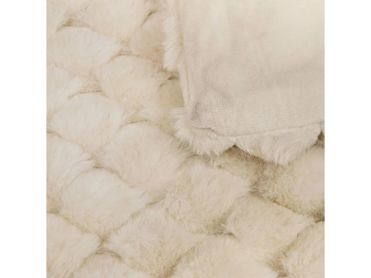 Plaid XL Imitation Fourrure "Adriel" 180x230cm Beige