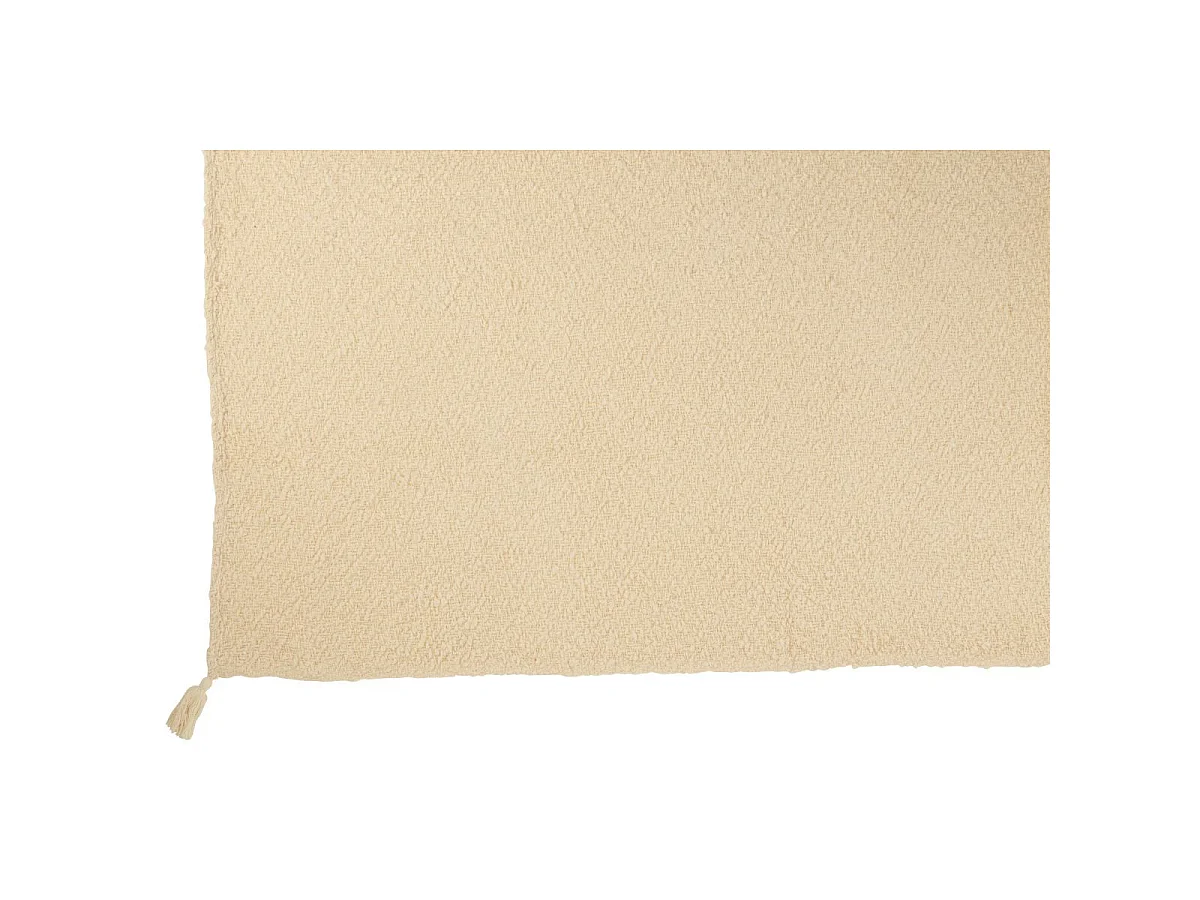 Plaid Uni en Coton "Floches" 130x180cm Crème