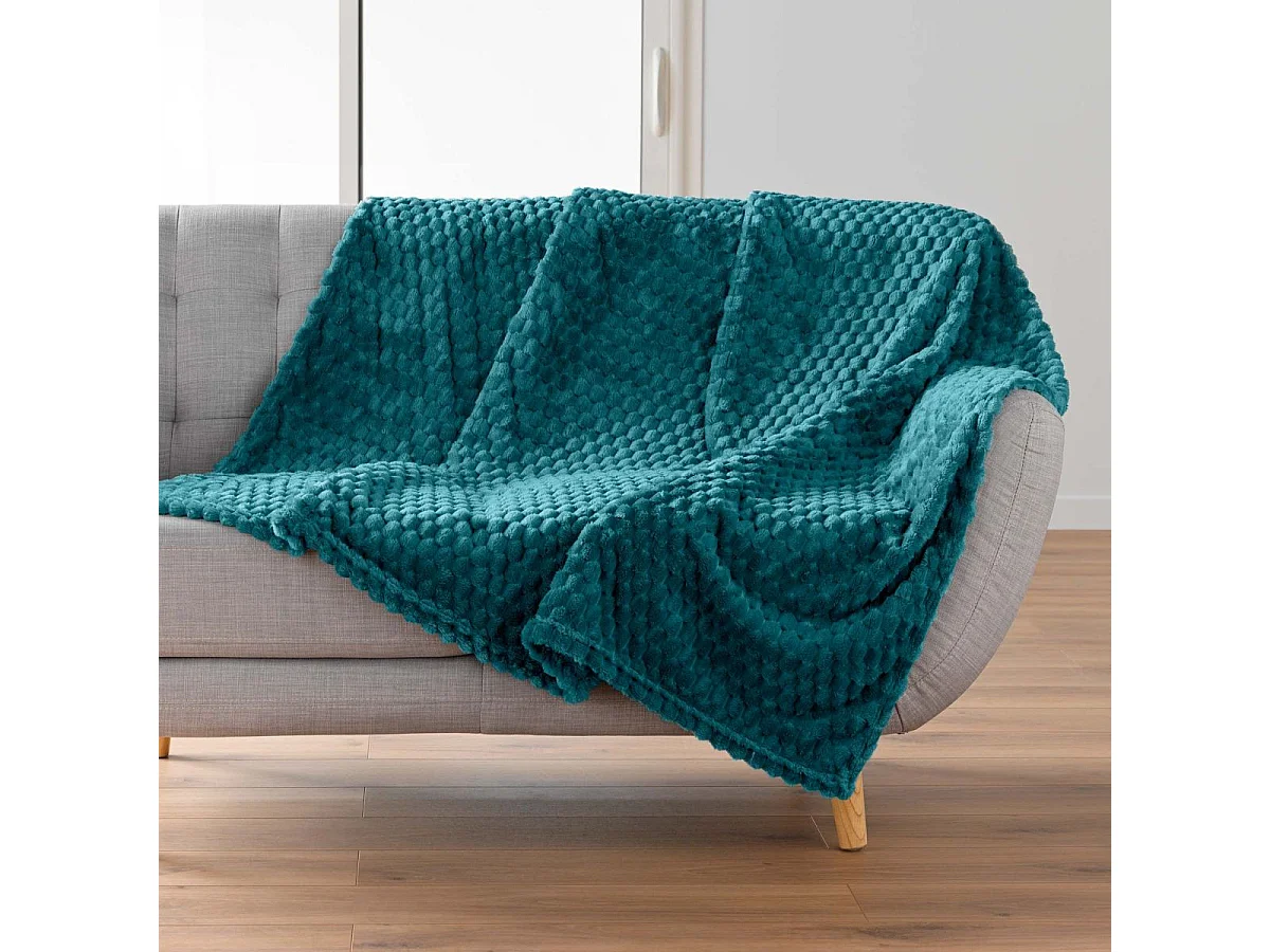 Plaid Flanelle en Relief "Mini Frosty" 125x150cm Bleu