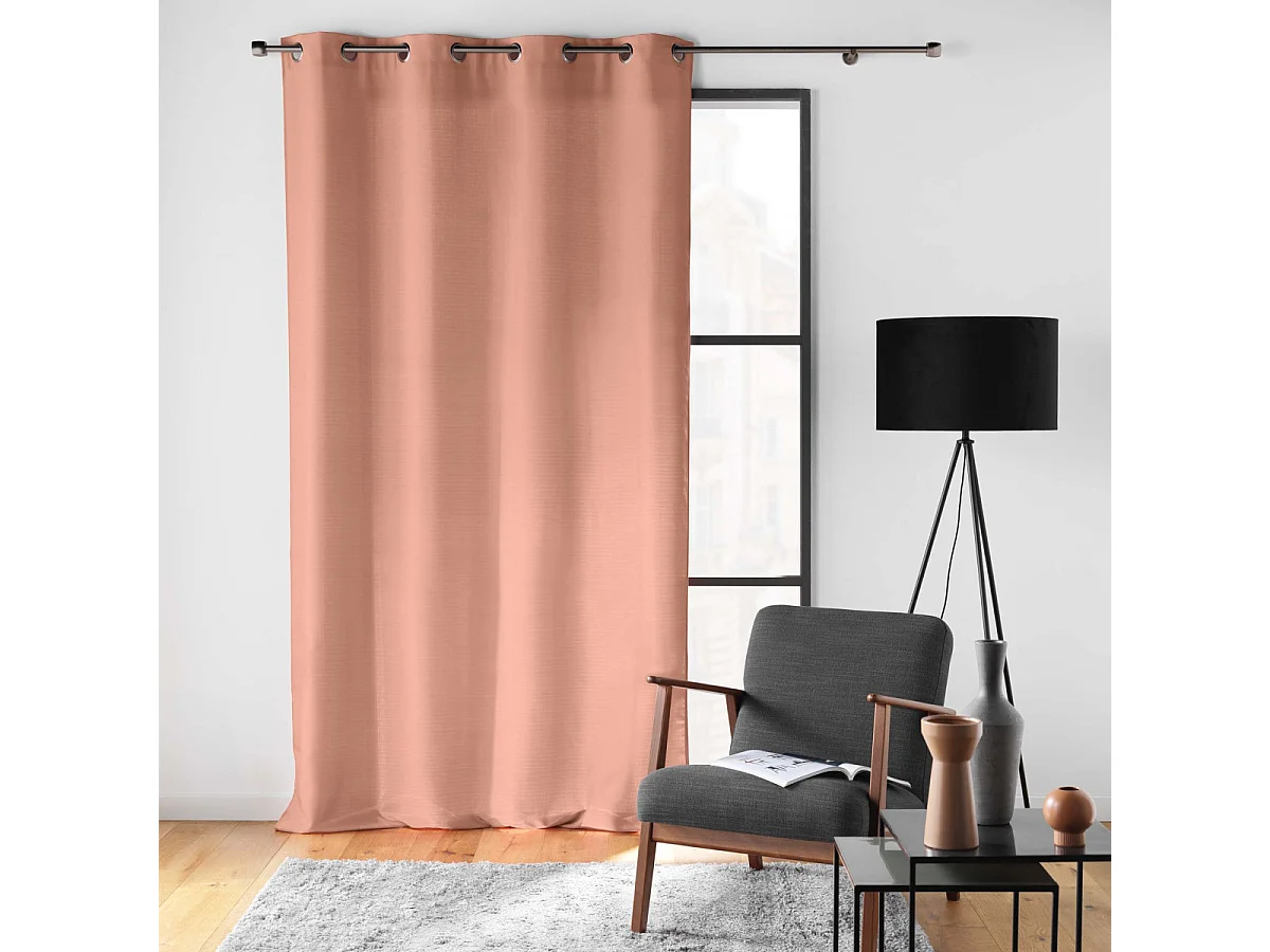 Rideau Uni à Œillets "Soline" 140x260cm Rose Blush