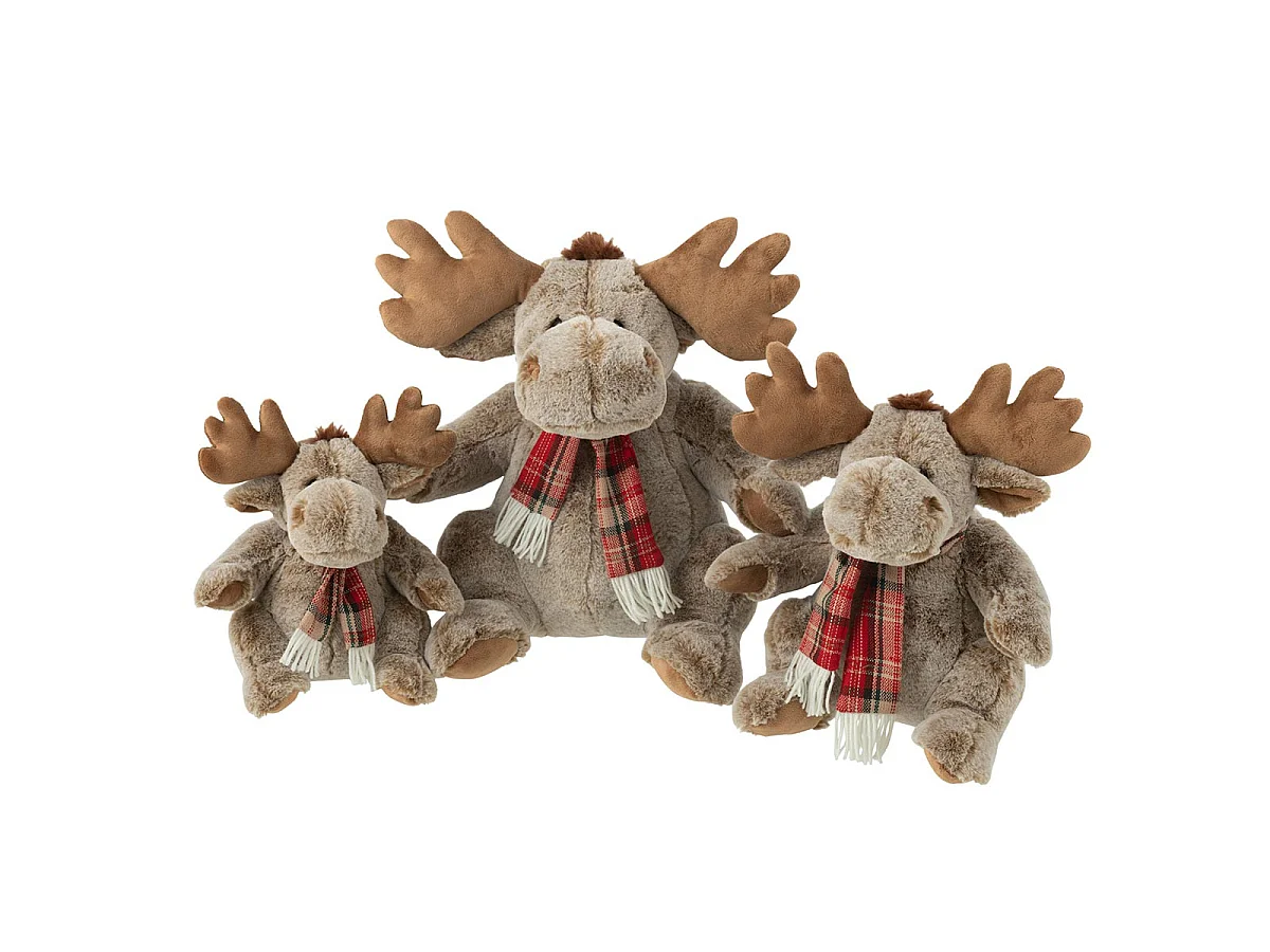 Peluche Renne "Écharpe" 30cm Marron