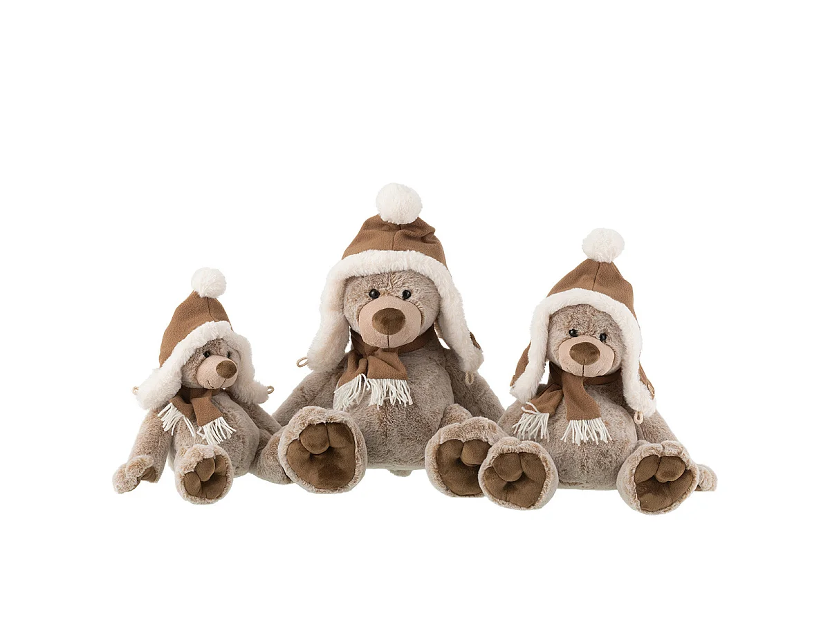 Peluche Ours "Chapeau" 32cm Marron