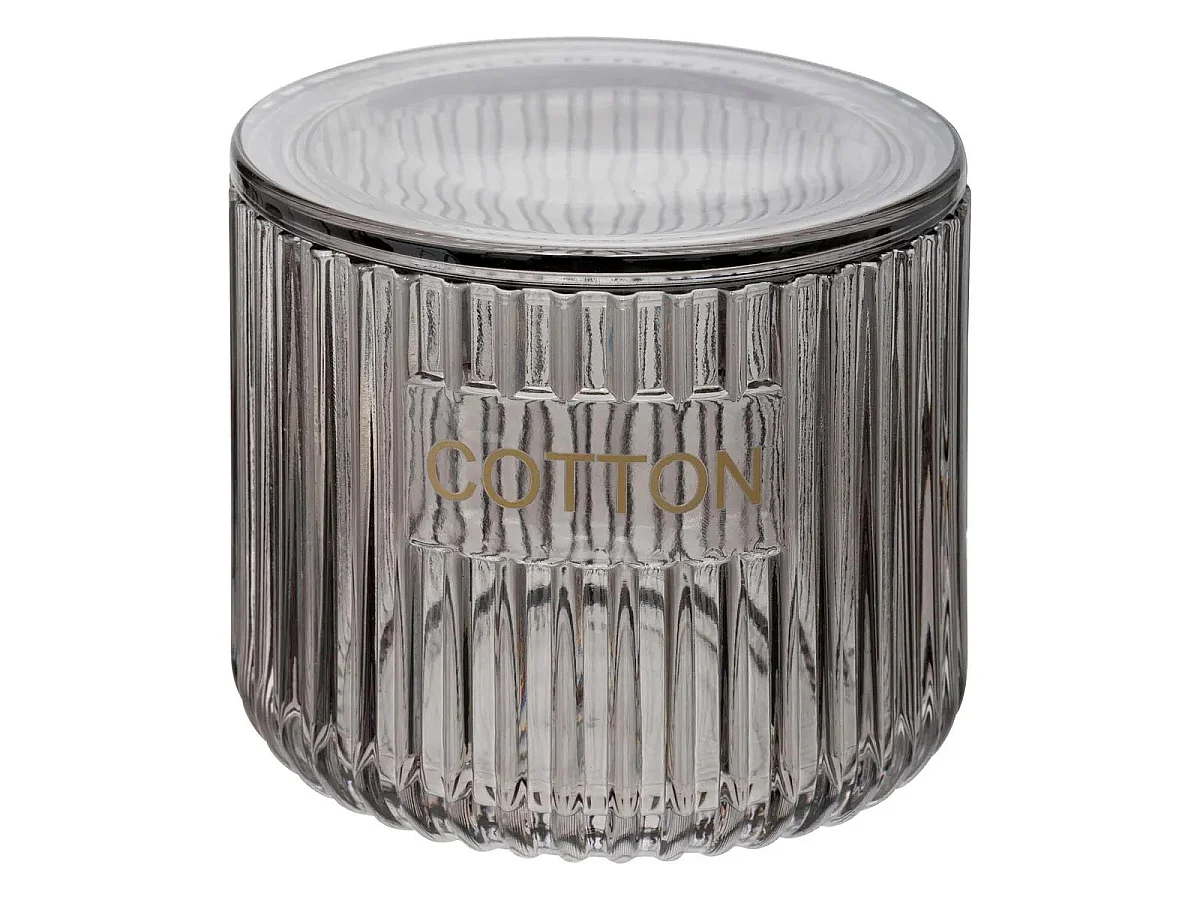 Pot à Coton en Verre "Glass" 10cm Gris