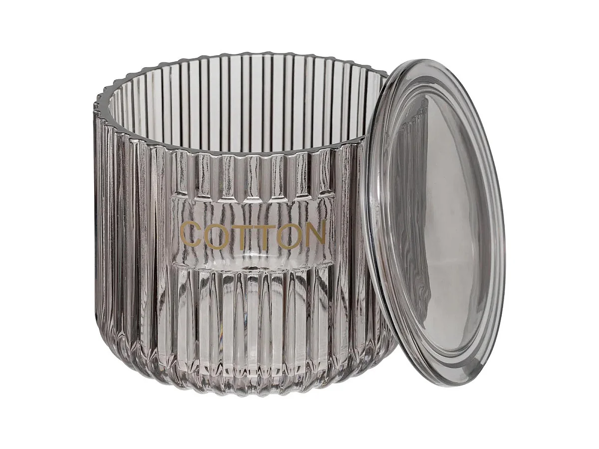 Pot à Coton en Verre "Glass" 10cm Gris