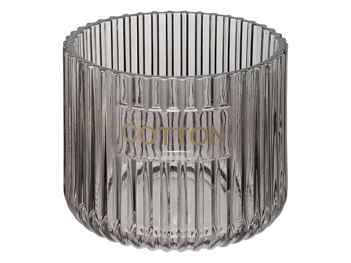 Pot à Coton en Verre "Glass" 10cm Gris