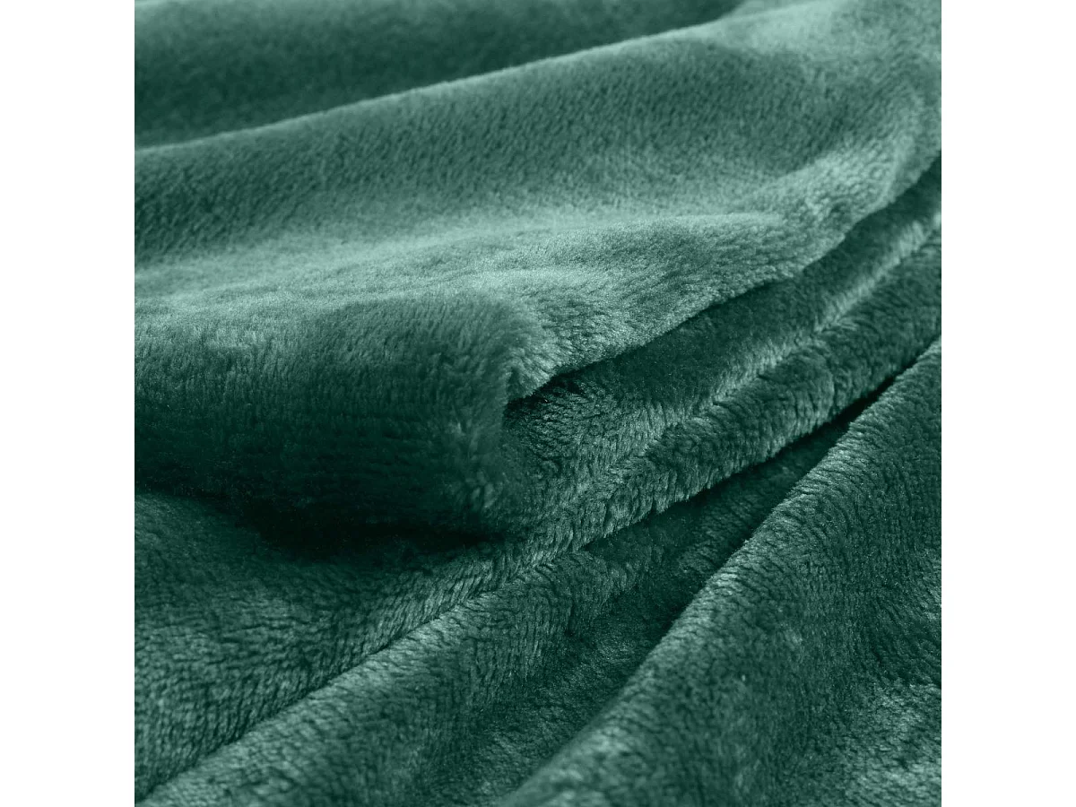 Plaid Uni en Flanelle "Flanou" 180x220cm Vert Cèdre