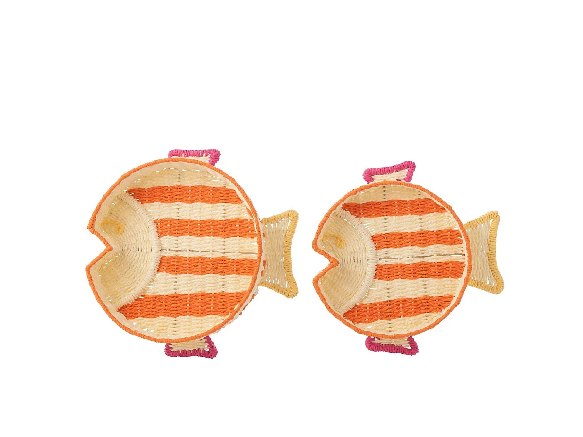 Lot de 2 Plateaux Déco "Poissons" 43cm Multicolore