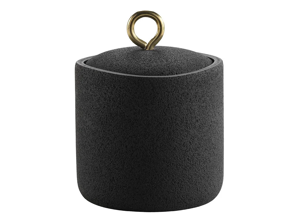Pot à Cotons en Résine "Aquamarbre" 13cm Noir
