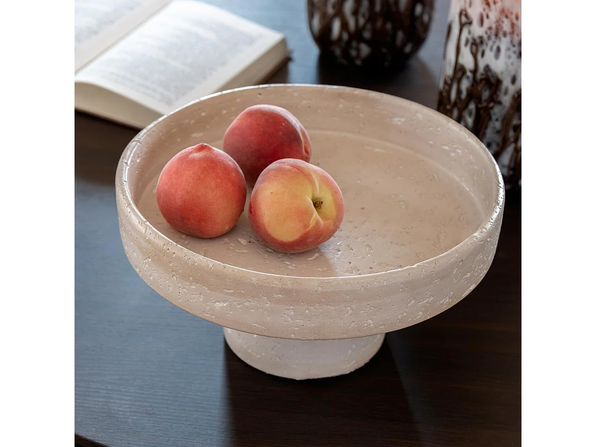 Plateau Déco en Ciment "Olina" 28cm Crème
