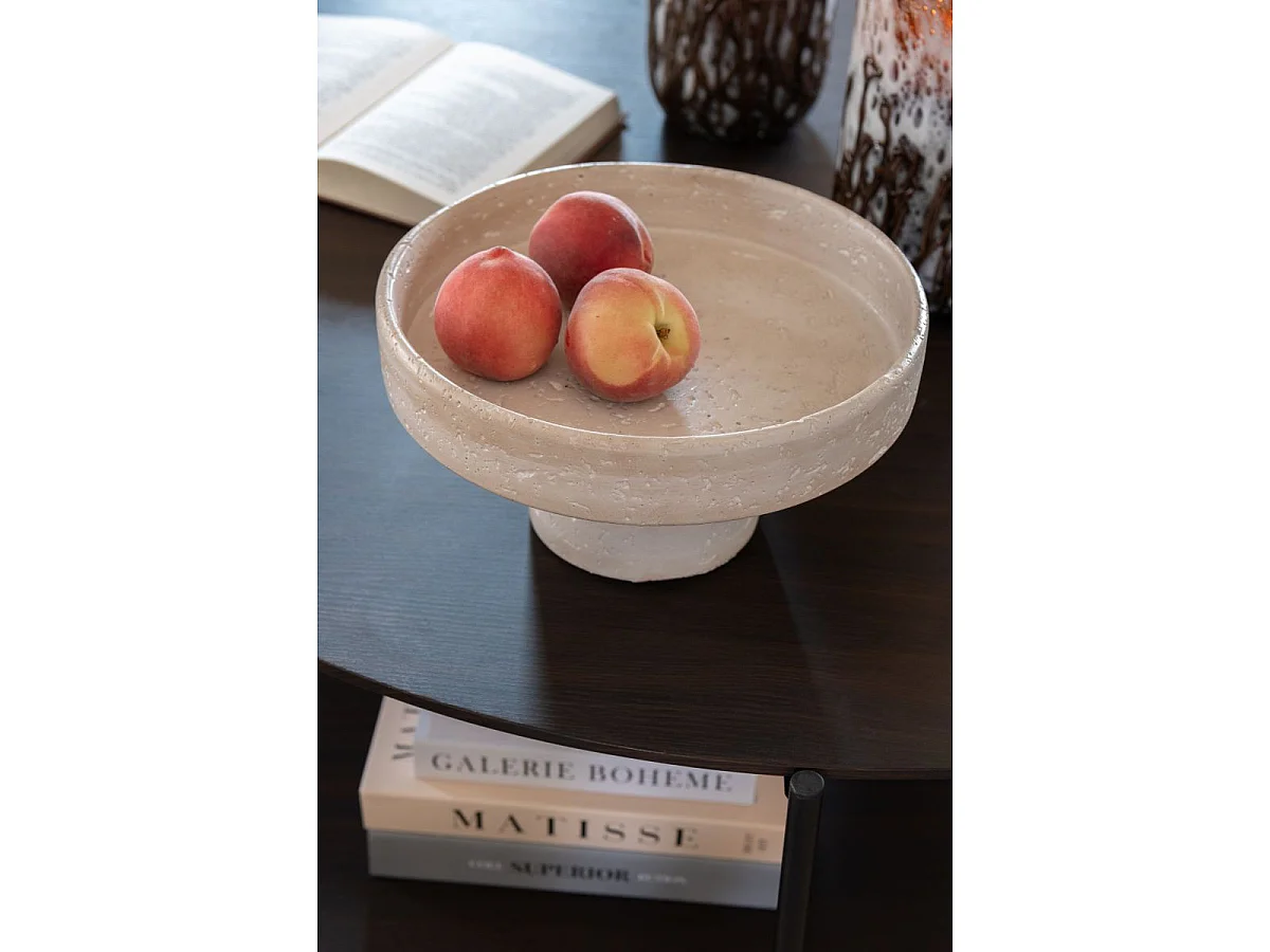Plateau Déco en Ciment "Olina" 28cm Crème
